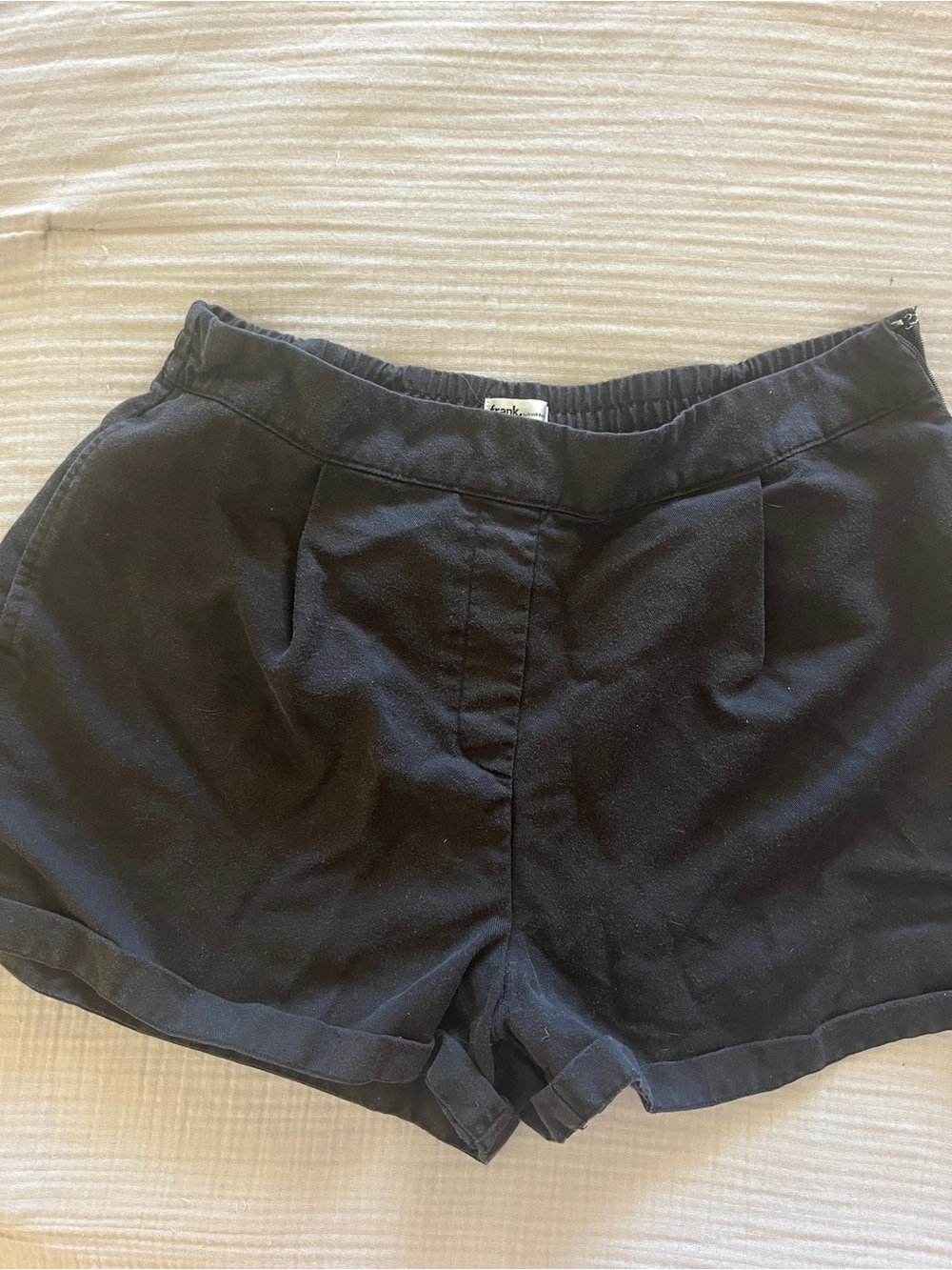 Frank & Oak Black  Pleated Casual Shorts